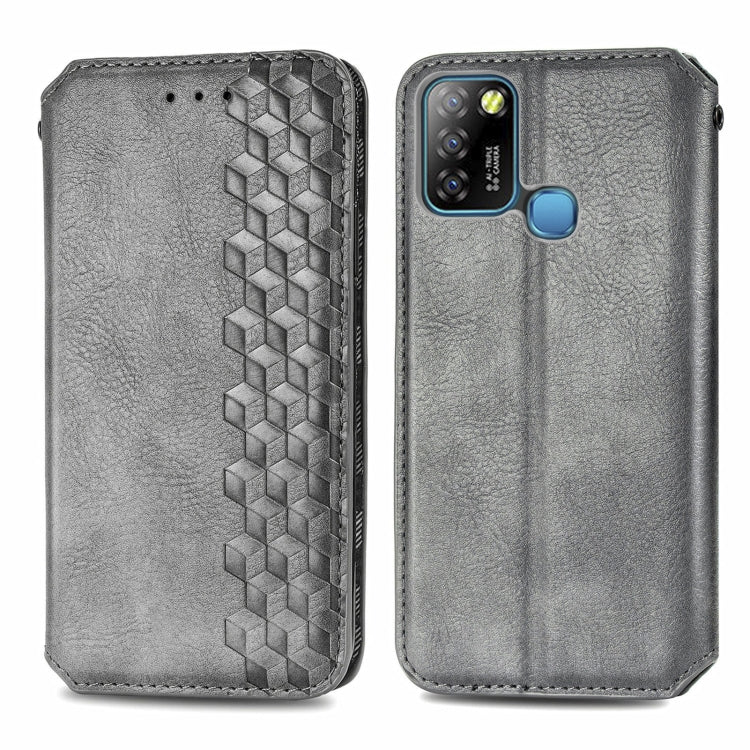 For Infinix Smart 5 Cubic Grid Pressed Horizontal Flip Magnetic PU Leather Case with Holder & Card Slots & Wallet
