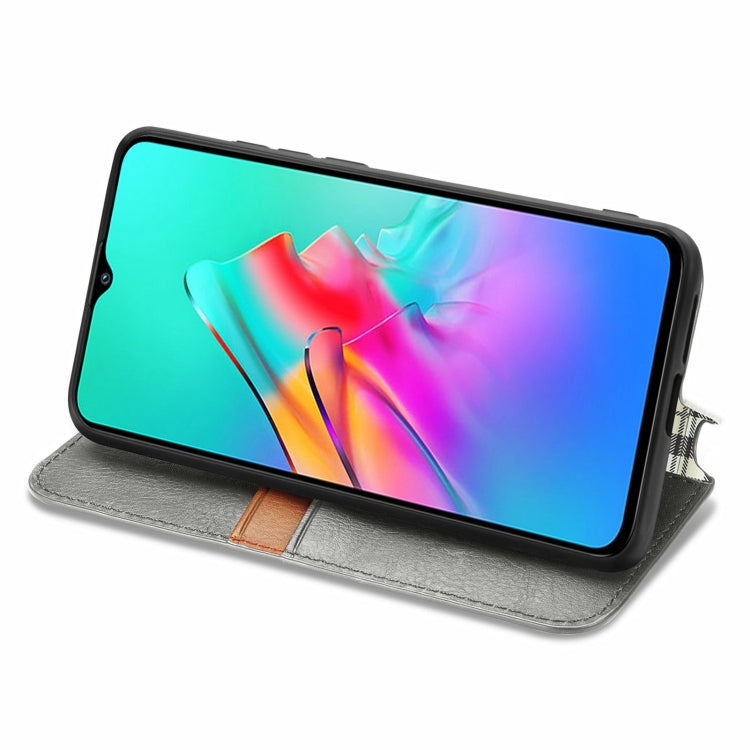For Infinix Smart 5 Cubic Grid Pressed Horizontal Flip Magnetic PU Leather Case with Holder & Card Slots & Wallet