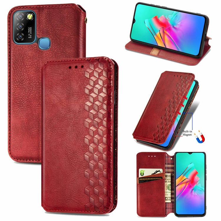For Infinix Smart 5 Cubic Grid Pressed Horizontal Flip Magnetic PU Leather Case with Holder & Card Slots & Wallet