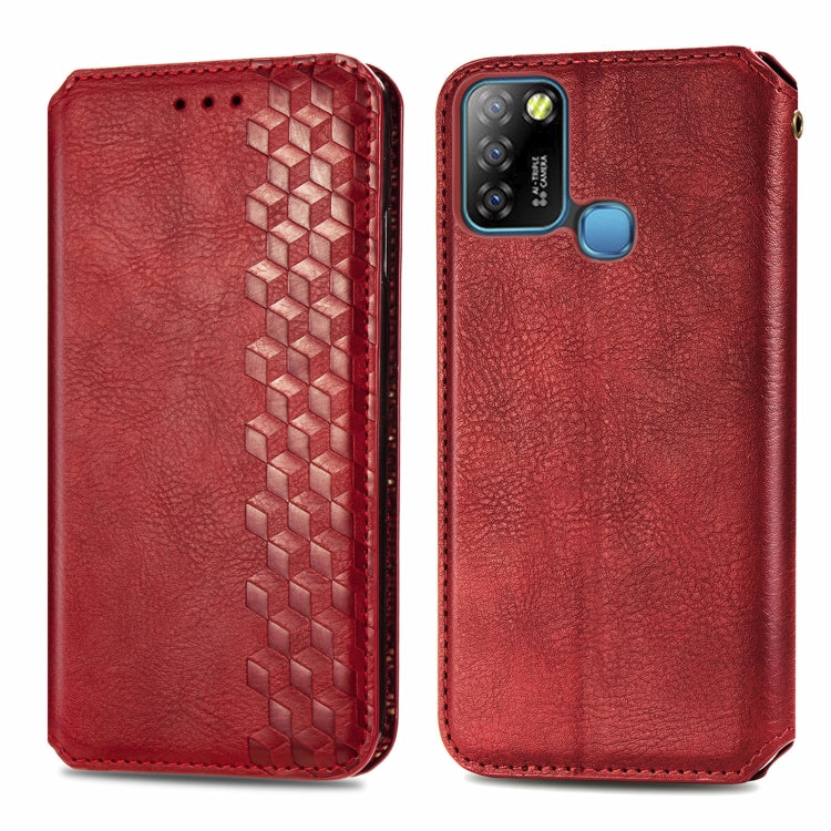 For Infinix Smart 5 Cubic Grid Pressed Horizontal Flip Magnetic PU Leather Case with Holder & Card Slots & Wallet