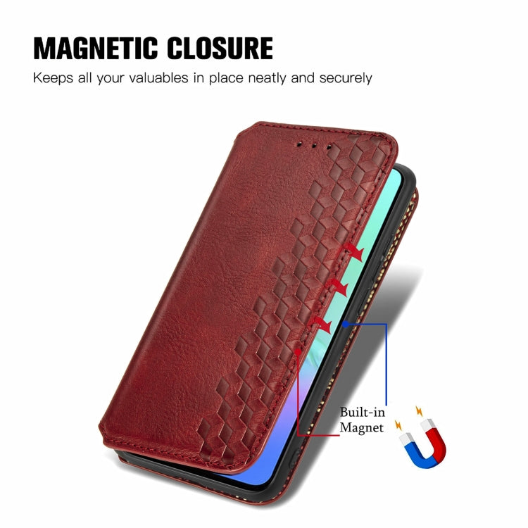 For Infinix Smart 5 Cubic Grid Pressed Horizontal Flip Magnetic PU Leather Case with Holder & Card Slots & Wallet