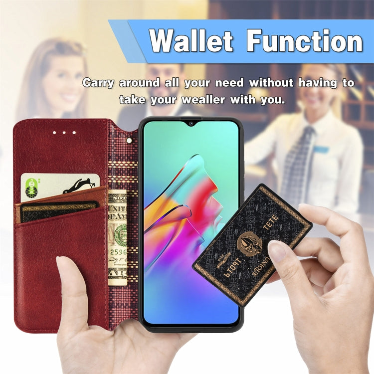 For Infinix Smart 5 Cubic Grid Pressed Horizontal Flip Magnetic PU Leather Case with Holder & Card Slots & Wallet