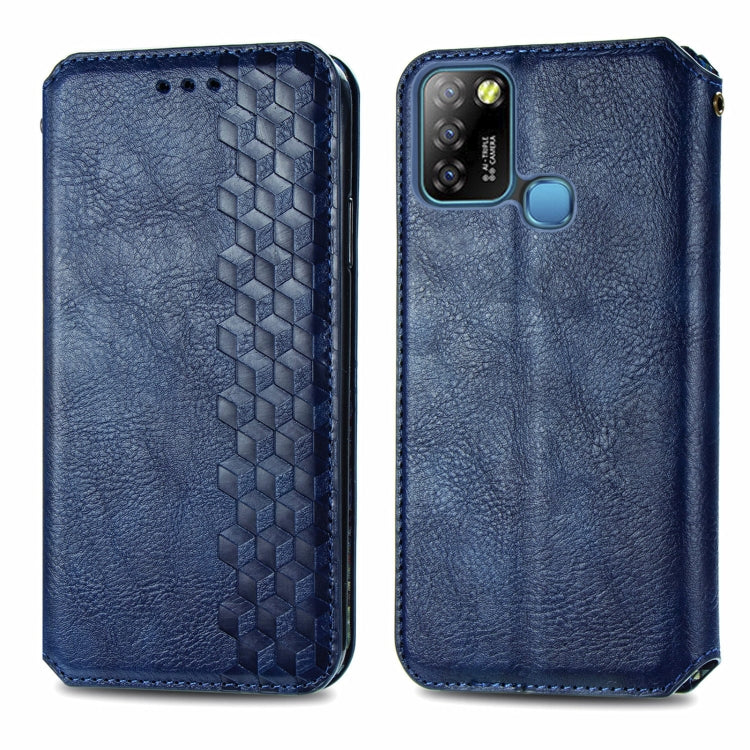 For Infinix Smart 5 Cubic Grid Pressed Horizontal Flip Magnetic PU Leather Case with Holder & Card Slots & Wallet