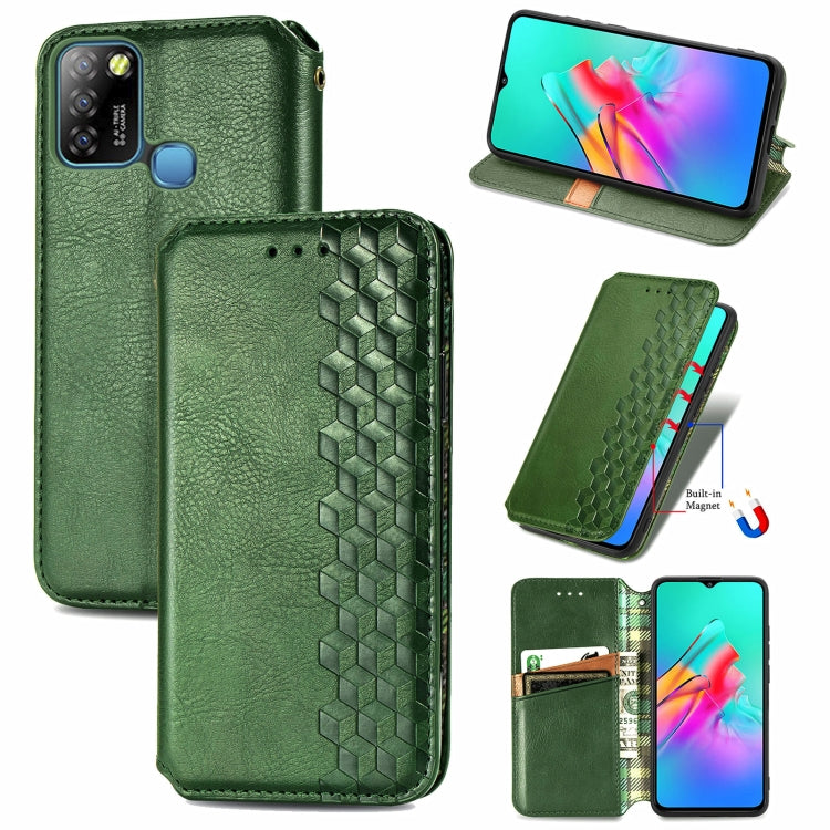For Infinix Smart 5 Cubic Grid Pressed Horizontal Flip Magnetic PU Leather Case with Holder & Card Slots & Wallet