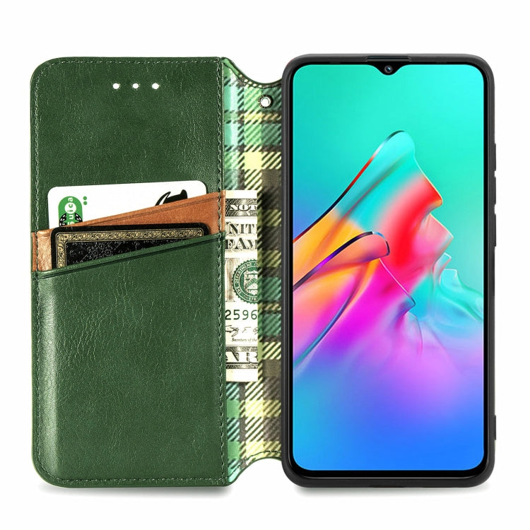 For Infinix Smart 5 Cubic Grid Pressed Horizontal Flip Magnetic PU Leather Case with Holder & Card Slots & Wallet