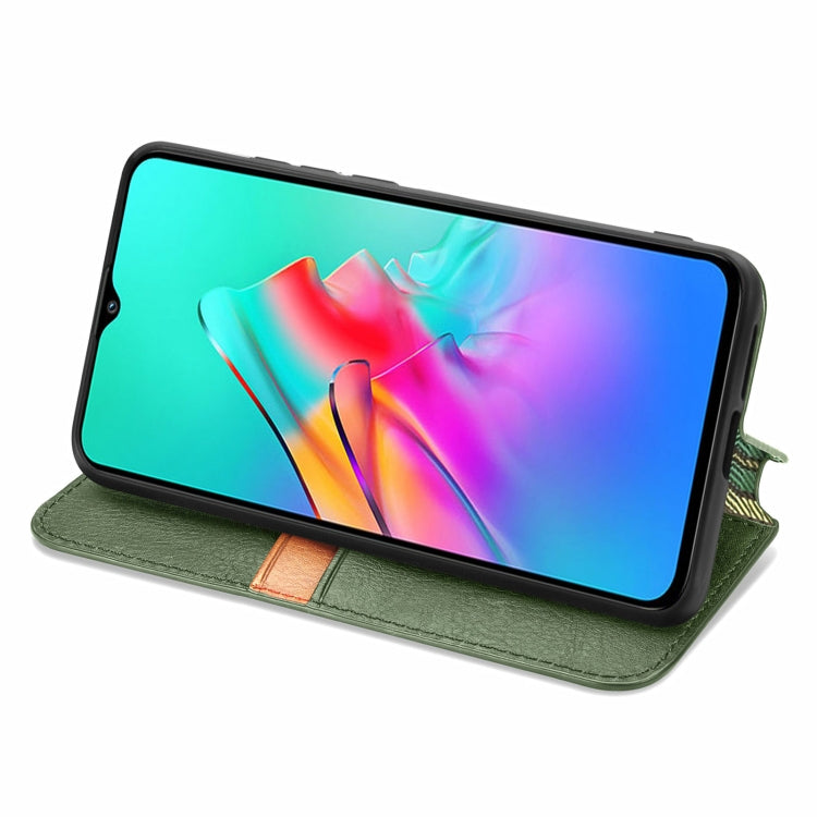 For Infinix Smart 5 Cubic Grid Pressed Horizontal Flip Magnetic PU Leather Case with Holder & Card Slots & Wallet