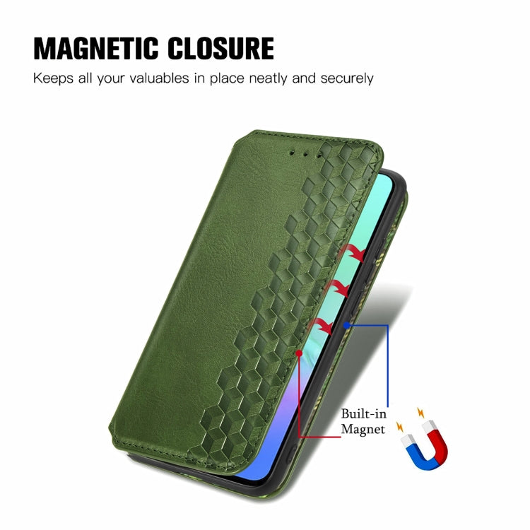 For Infinix Smart 5 Cubic Grid Pressed Horizontal Flip Magnetic PU Leather Case with Holder & Card Slots & Wallet