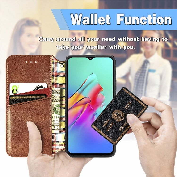 For Infinix Smart 5 Cubic Grid Pressed Horizontal Flip Magnetic PU Leather Case with Holder & Card Slots & Wallet