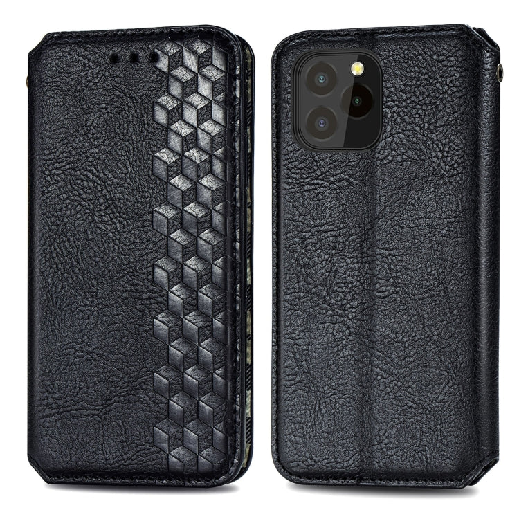 For OUKITEL C21 Pro Cubic Grid Pressed Horizontal Flip Magnetic PU Leather Case with Holder & Card Slots & Wallet