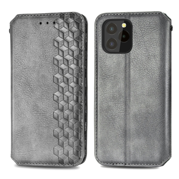 For OUKITEL C21 Pro Cubic Grid Pressed Horizontal Flip Magnetic PU Leather Case with Holder & Card Slots & Wallet