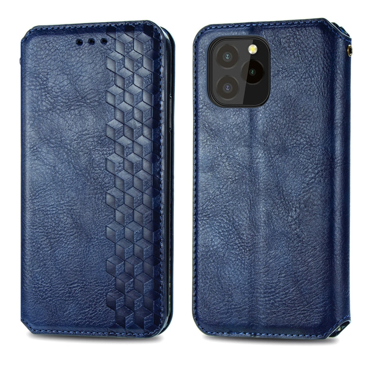 For OUKITEL C21 Pro Cubic Grid Pressed Horizontal Flip Magnetic PU Leather Case with Holder & Card Slots & Wallet