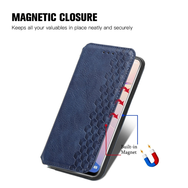For OUKITEL C21 Pro Cubic Grid Pressed Horizontal Flip Magnetic PU Leather Case with Holder & Card Slots & Wallet