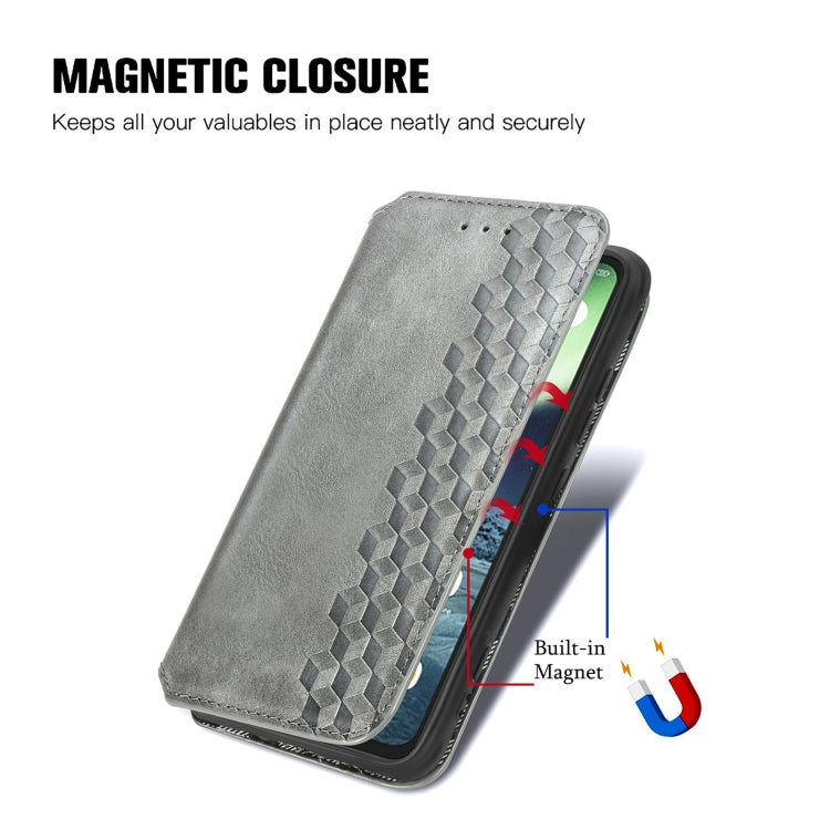 For UMIDIGI Bison GT Cubic Grid Pressed Horizontal Flip Magnetic PU Leather Case with Holder & Card Slots & Wallet