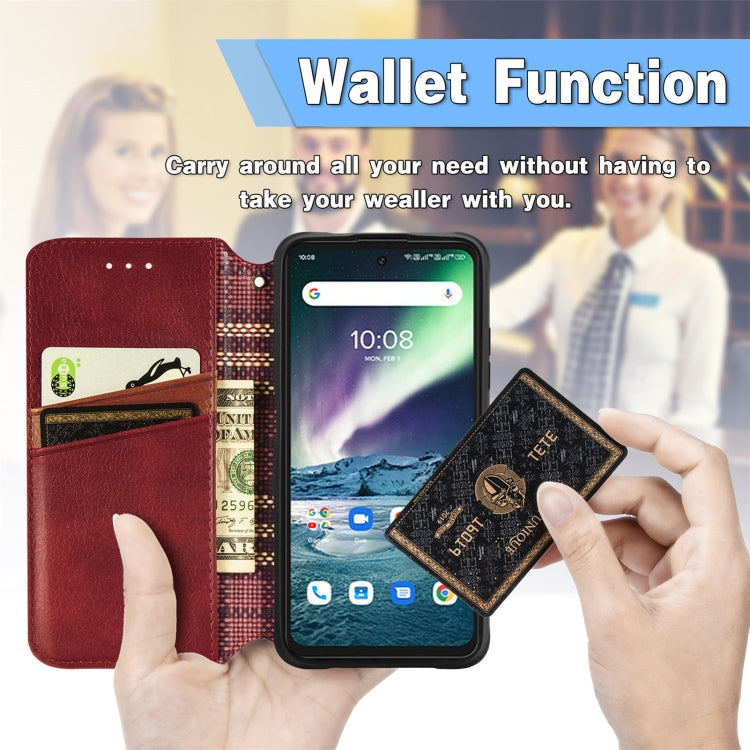 For UMIDIGI Bison GT Cubic Grid Pressed Horizontal Flip Magnetic PU Leather Case with Holder & Card Slots & Wallet