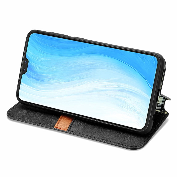 For vivo S7 Cubic Grid Pressed Horizontal Flip Magnetic PU Leather Case with Holder & Card Slots & Wallet