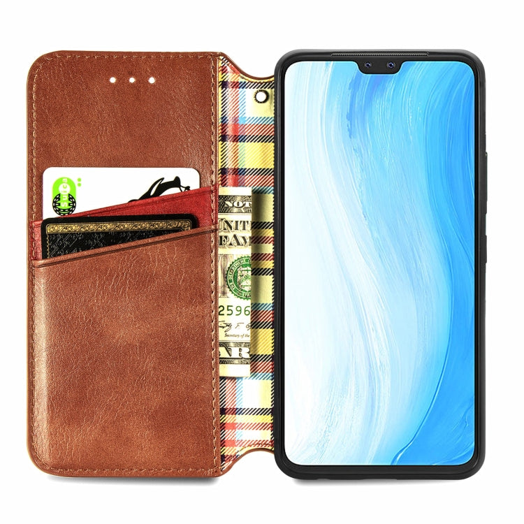 For vivo S7 Cubic Grid Pressed Horizontal Flip Magnetic PU Leather Case with Holder & Card Slots & Wallet