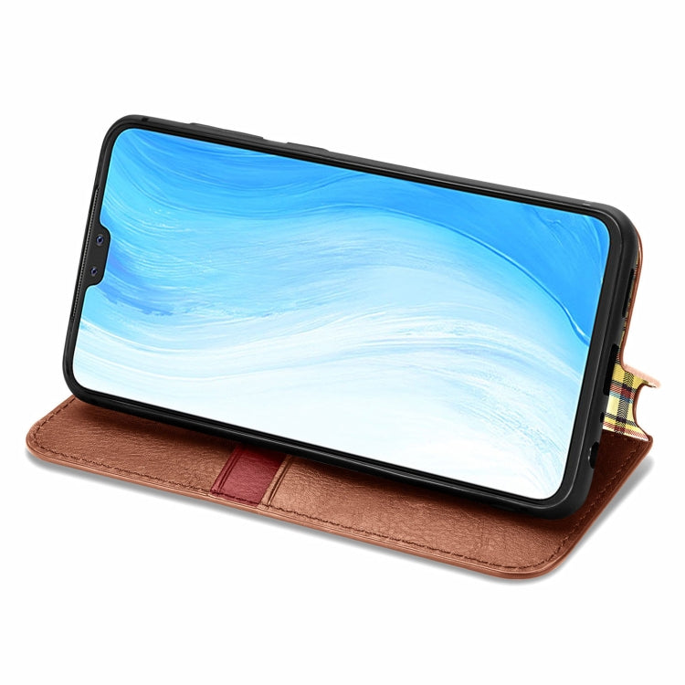 For vivo S7 Cubic Grid Pressed Horizontal Flip Magnetic PU Leather Case with Holder & Card Slots & Wallet