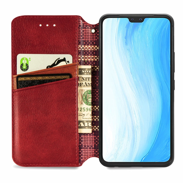 For vivo S7 Cubic Grid Pressed Horizontal Flip Magnetic PU Leather Case with Holder & Card Slots & Wallet