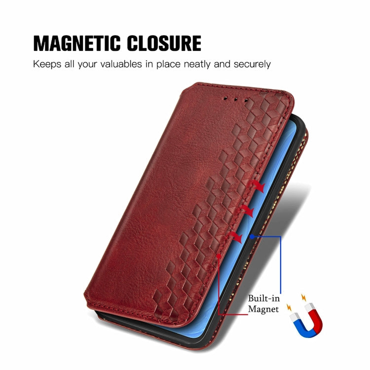 For vivo S7 Cubic Grid Pressed Horizontal Flip Magnetic PU Leather Case with Holder & Card Slots & Wallet