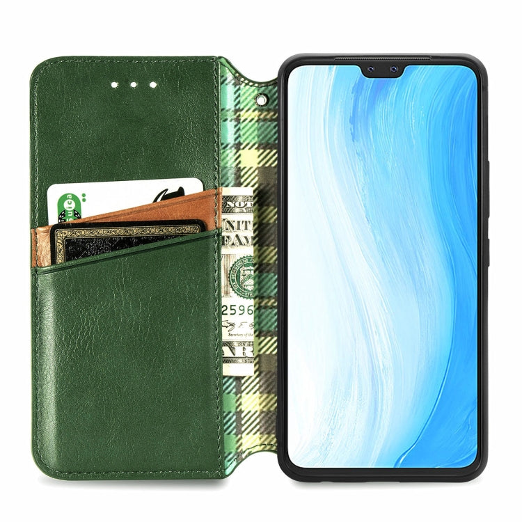 For vivo S7 Cubic Grid Pressed Horizontal Flip Magnetic PU Leather Case with Holder & Card Slots & Wallet