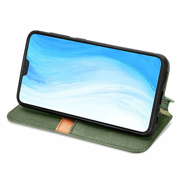 For vivo S7 Cubic Grid Pressed Horizontal Flip Magnetic PU Leather Case with Holder & Card Slots & Wallet