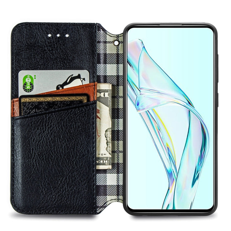 For ZTE Axon 30 5G Cubic Grid Pressed Horizontal Flip Magnetic PU Leather Case with Holder & Card Slots & Wallet