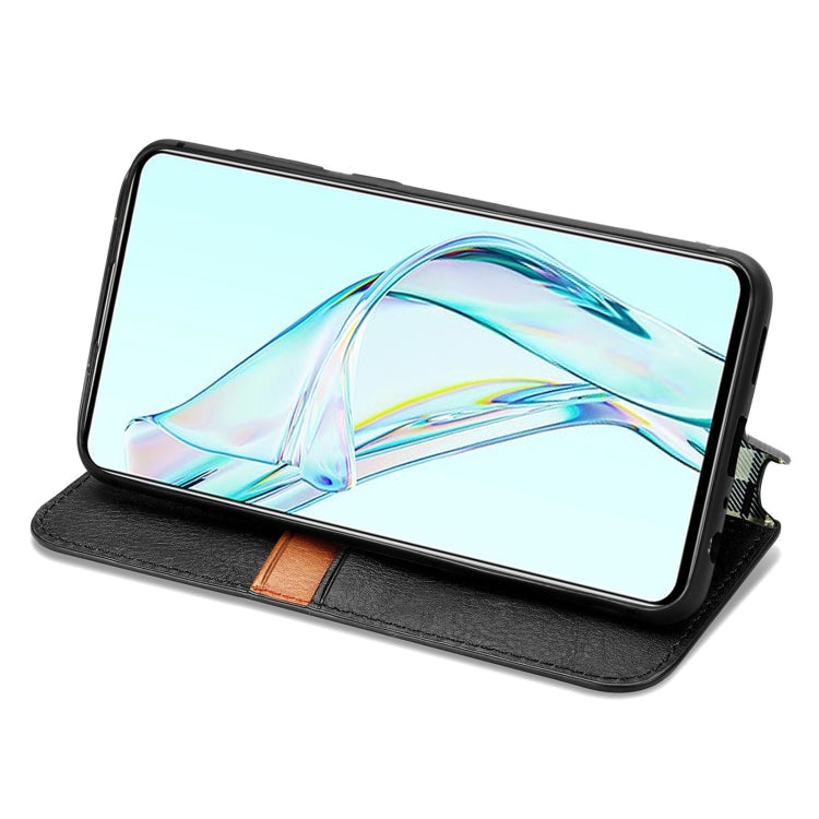 For ZTE Axon 30 5G Cubic Grid Pressed Horizontal Flip Magnetic PU Leather Case with Holder & Card Slots & Wallet