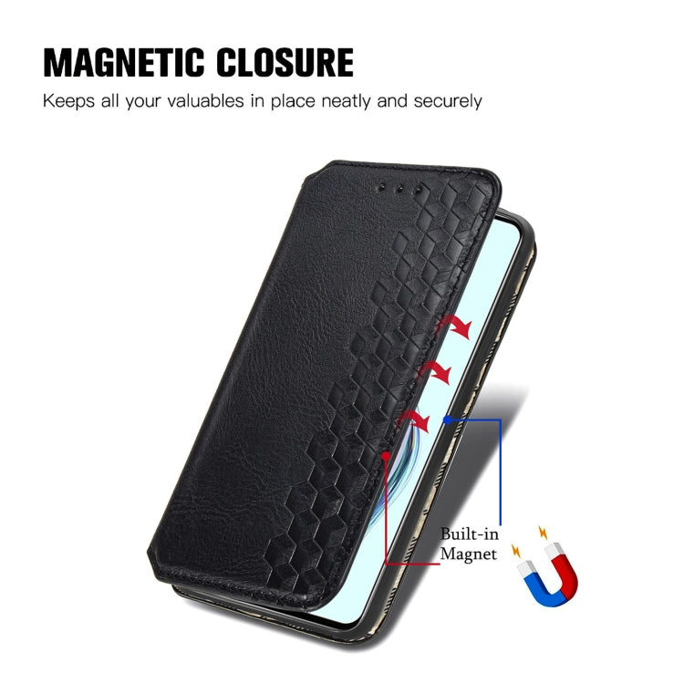 For ZTE Axon 30 5G Cubic Grid Pressed Horizontal Flip Magnetic PU Leather Case with Holder & Card Slots & Wallet