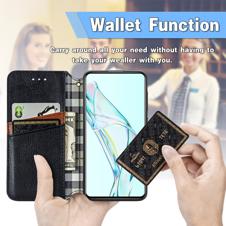 For ZTE Axon 30 5G Cubic Grid Pressed Horizontal Flip Magnetic PU Leather Case with Holder & Card Slots & Wallet