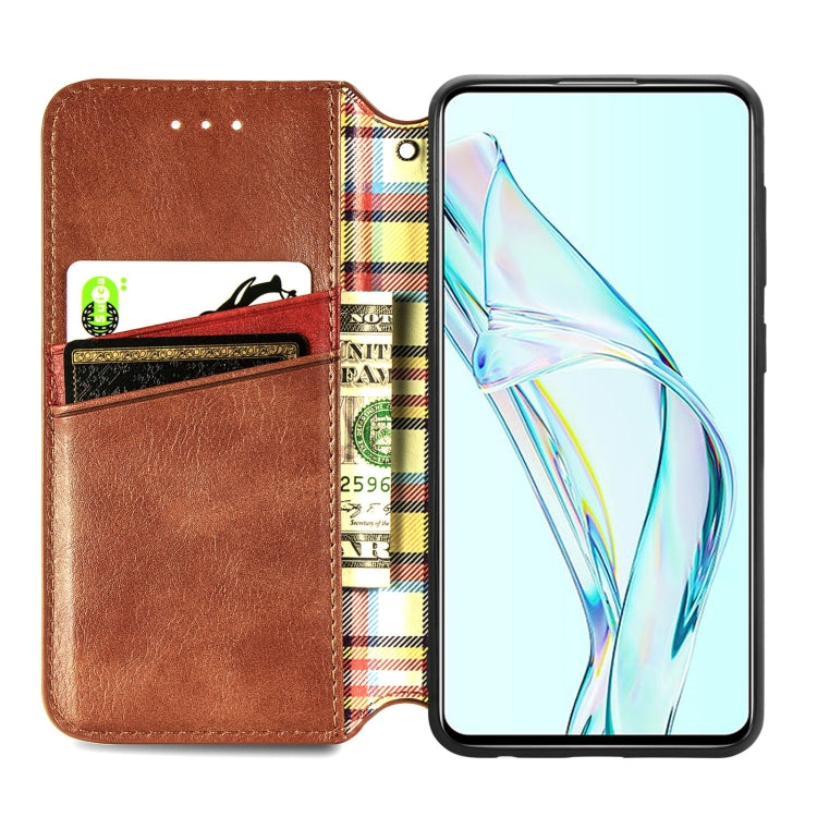 For ZTE Axon 30 5G Cubic Grid Pressed Horizontal Flip Magnetic PU Leather Case with Holder & Card Slots & Wallet