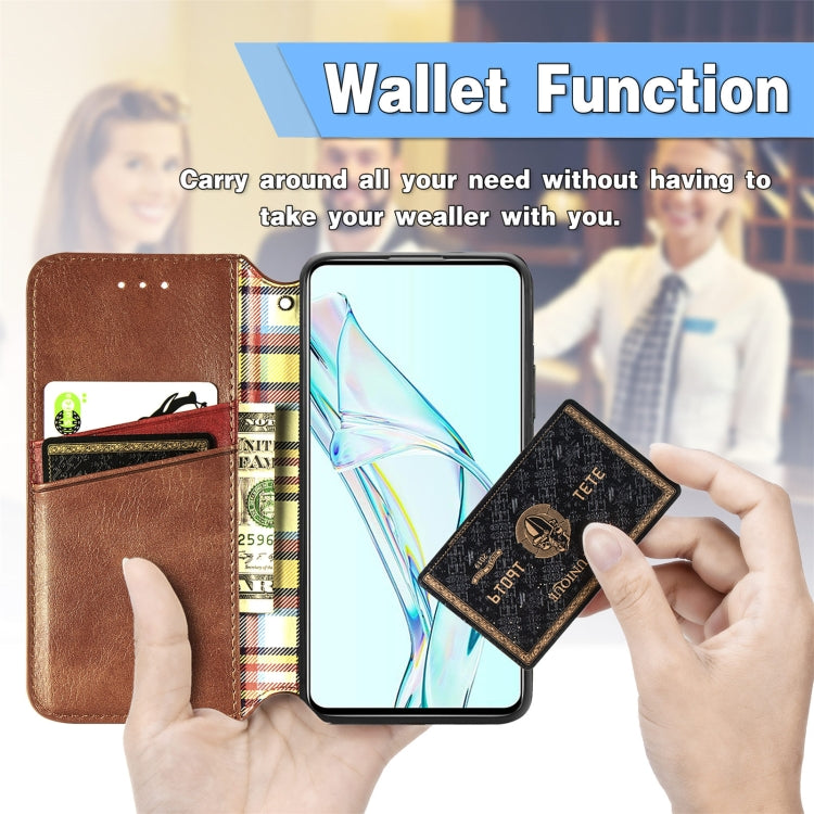 For ZTE Axon 30 5G Cubic Grid Pressed Horizontal Flip Magnetic PU Leather Case with Holder & Card Slots & Wallet