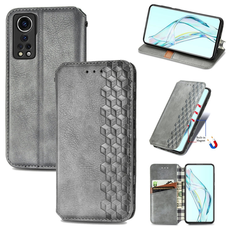 For ZTE Axon 30 5G Cubic Grid Pressed Horizontal Flip Magnetic PU Leather Case with Holder & Card Slots & Wallet
