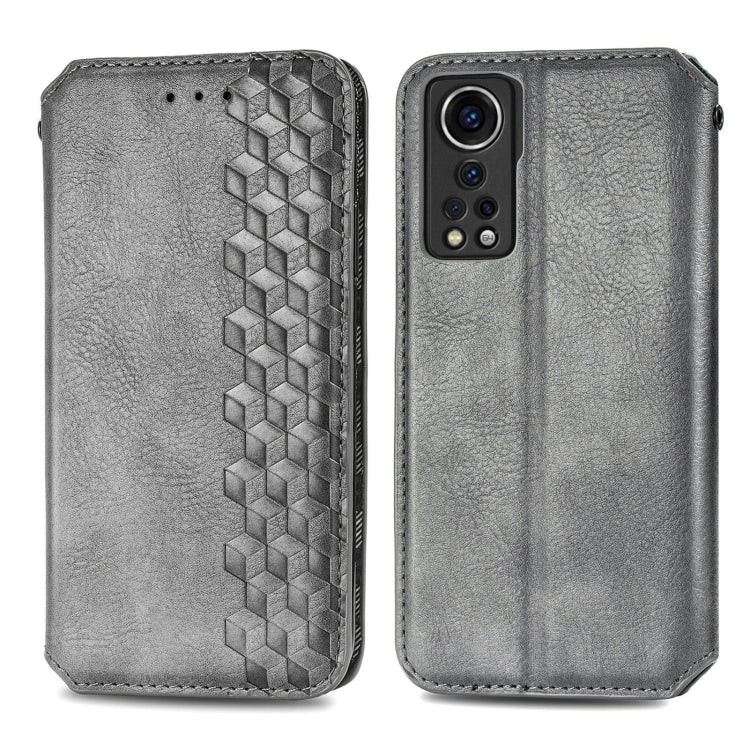 For ZTE Axon 30 5G Cubic Grid Pressed Horizontal Flip Magnetic PU Leather Case with Holder & Card Slots & Wallet