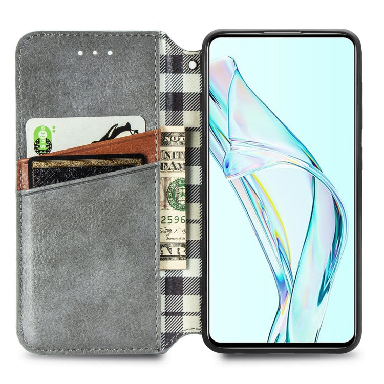 For ZTE Axon 30 5G Cubic Grid Pressed Horizontal Flip Magnetic PU Leather Case with Holder & Card Slots & Wallet
