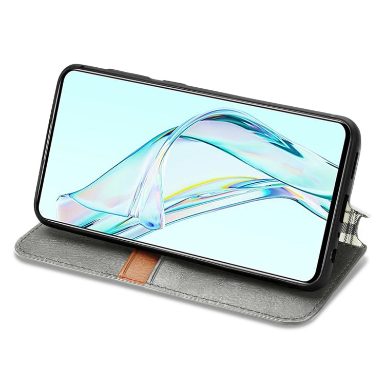 For ZTE Axon 30 5G Cubic Grid Pressed Horizontal Flip Magnetic PU Leather Case with Holder & Card Slots & Wallet