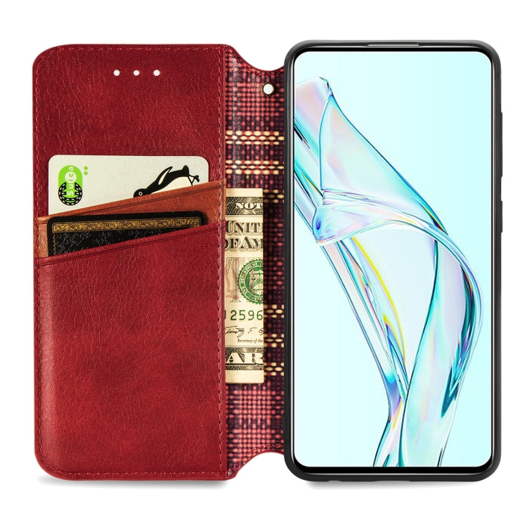 For ZTE Axon 30 5G Cubic Grid Pressed Horizontal Flip Magnetic PU Leather Case with Holder & Card Slots & Wallet