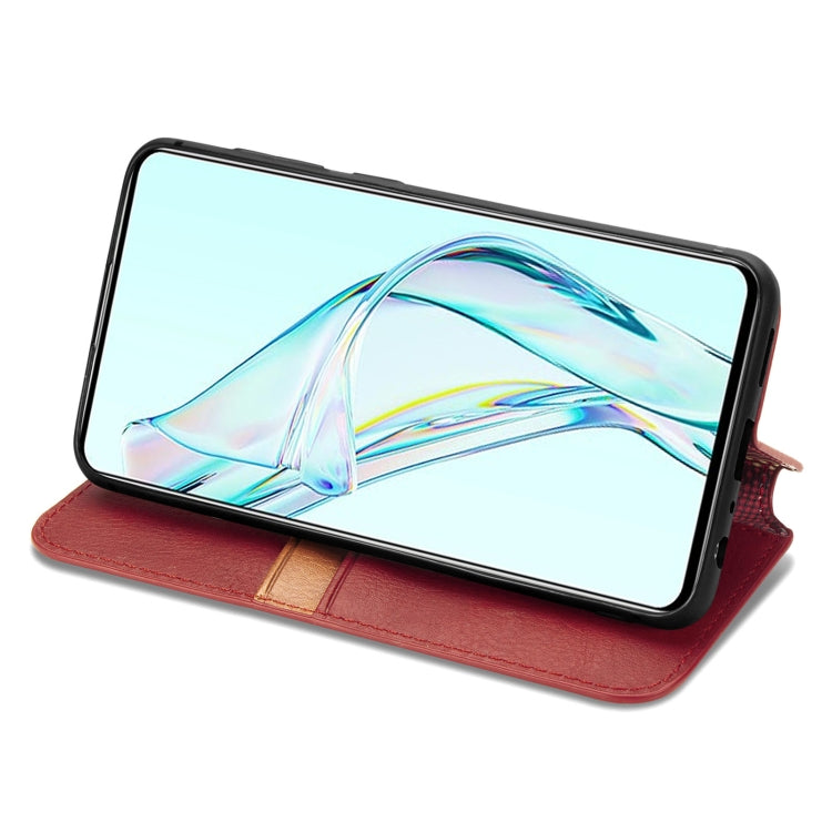 For ZTE Axon 30 5G Cubic Grid Pressed Horizontal Flip Magnetic PU Leather Case with Holder & Card Slots & Wallet
