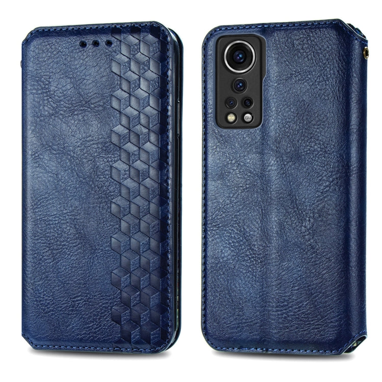 For ZTE Axon 30 5G Cubic Grid Pressed Horizontal Flip Magnetic PU Leather Case with Holder & Card Slots & Wallet