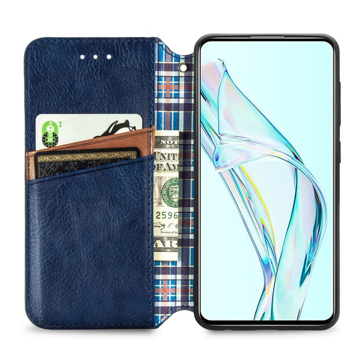 For ZTE Axon 30 5G Cubic Grid Pressed Horizontal Flip Magnetic PU Leather Case with Holder & Card Slots & Wallet