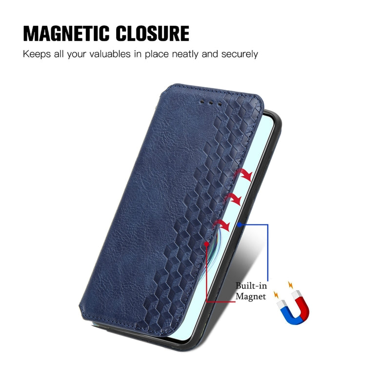 For ZTE Axon 30 5G Cubic Grid Pressed Horizontal Flip Magnetic PU Leather Case with Holder & Card Slots & Wallet