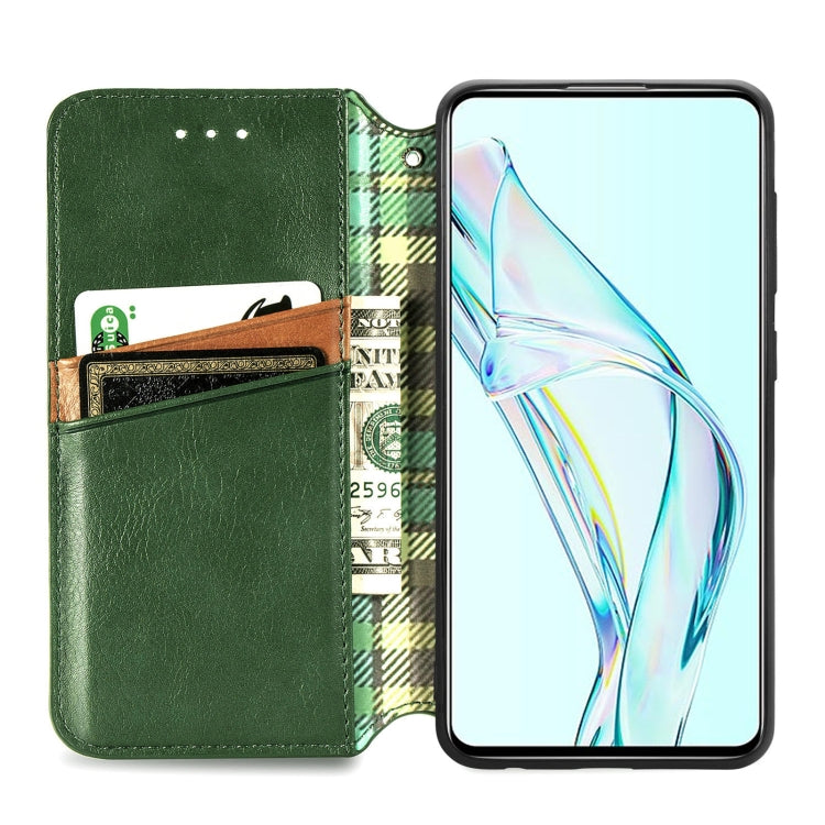 For ZTE Axon 30 5G Cubic Grid Pressed Horizontal Flip Magnetic PU Leather Case with Holder & Card Slots & Wallet