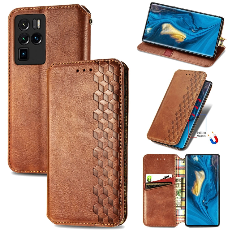 For ZTE nubia Z30 Pro Cubic Grid Pressed Horizontal Flip Magnetic PU Leather Case with Holder & Card Slots & Wallet