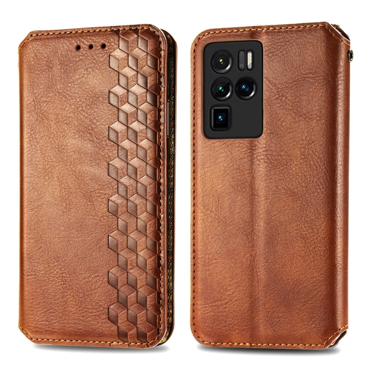 For ZTE nubia Z30 Pro Cubic Grid Pressed Horizontal Flip Magnetic PU Leather Case with Holder & Card Slots & Wallet
