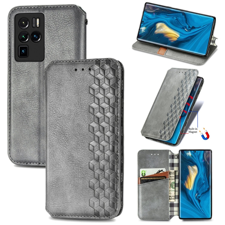 For ZTE nubia Z30 Pro Cubic Grid Pressed Horizontal Flip Magnetic PU Leather Case with Holder & Card Slots & Wallet
