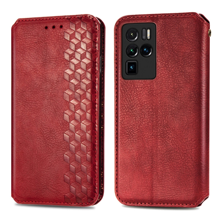 For ZTE nubia Z30 Pro Cubic Grid Pressed Horizontal Flip Magnetic PU Leather Case with Holder & Card Slots & Wallet