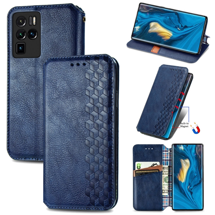 For ZTE nubia Z30 Pro Cubic Grid Pressed Horizontal Flip Magnetic PU Leather Case with Holder & Card Slots & Wallet