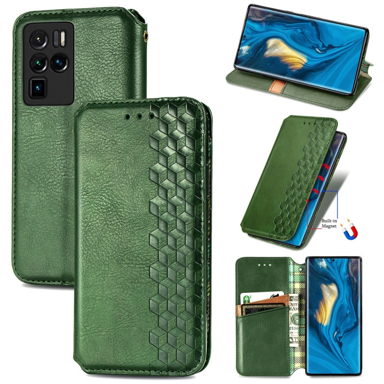 For ZTE nubia Z30 Pro Cubic Grid Pressed Horizontal Flip Magnetic PU Leather Case with Holder & Card Slots & Wallet