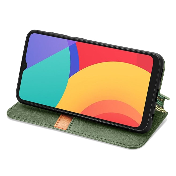 For Alcatel 1S 2021 Cubic Grid Pressed Horizontal Flip Magnetic PU Leather Case with Holder & Card Slots & Wallet