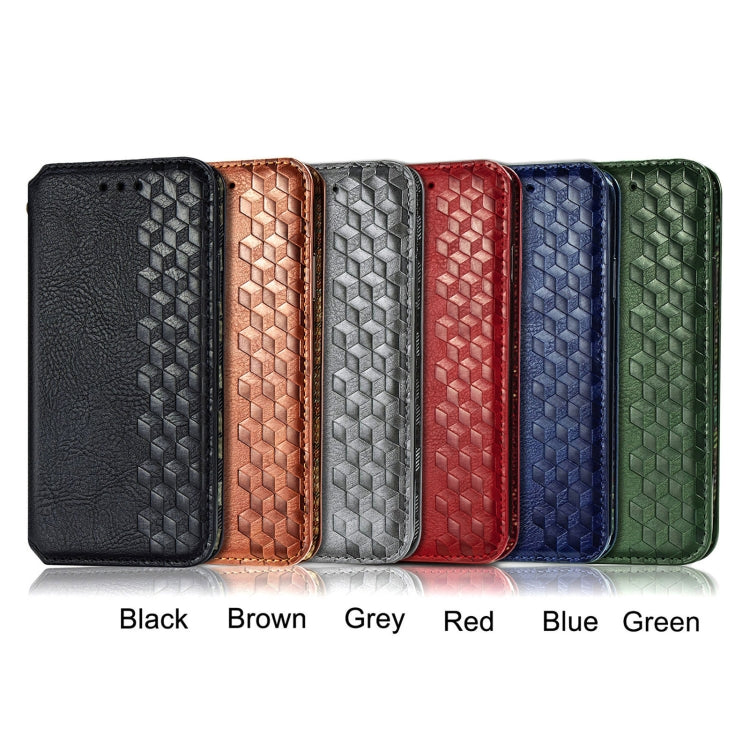 For Alcatel 1S 2021 Cubic Grid Pressed Horizontal Flip Magnetic PU Leather Case with Holder & Card Slots & Wallet