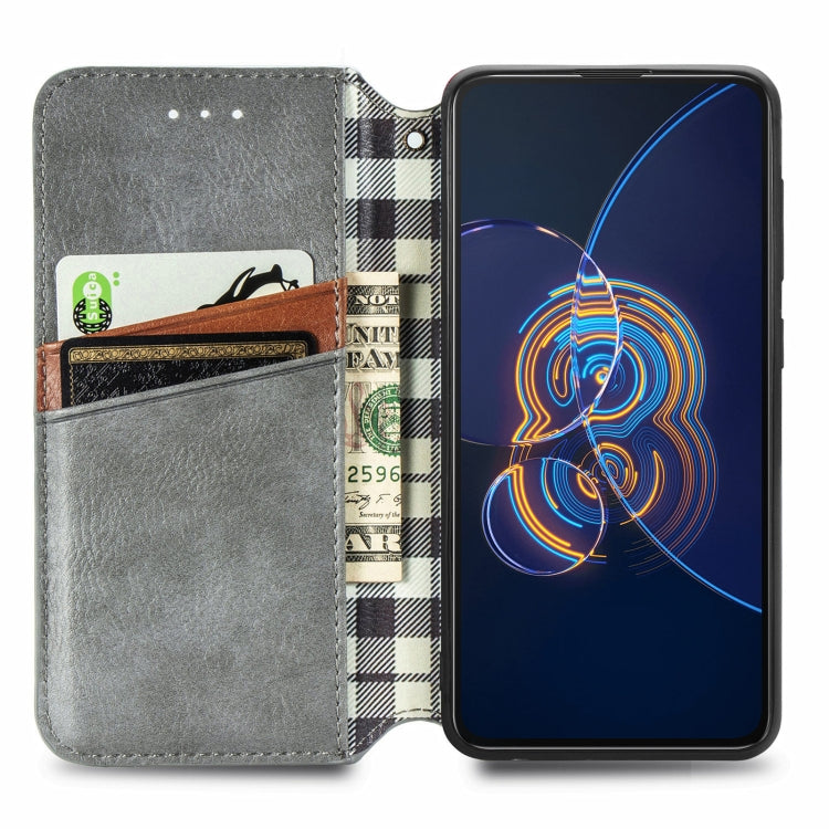 For Asus Zenfone 8 Flip Cubic Grid Pressed Horizontal Flip Magnetic PU Leather Case with Holder & Card Slots & Wallet